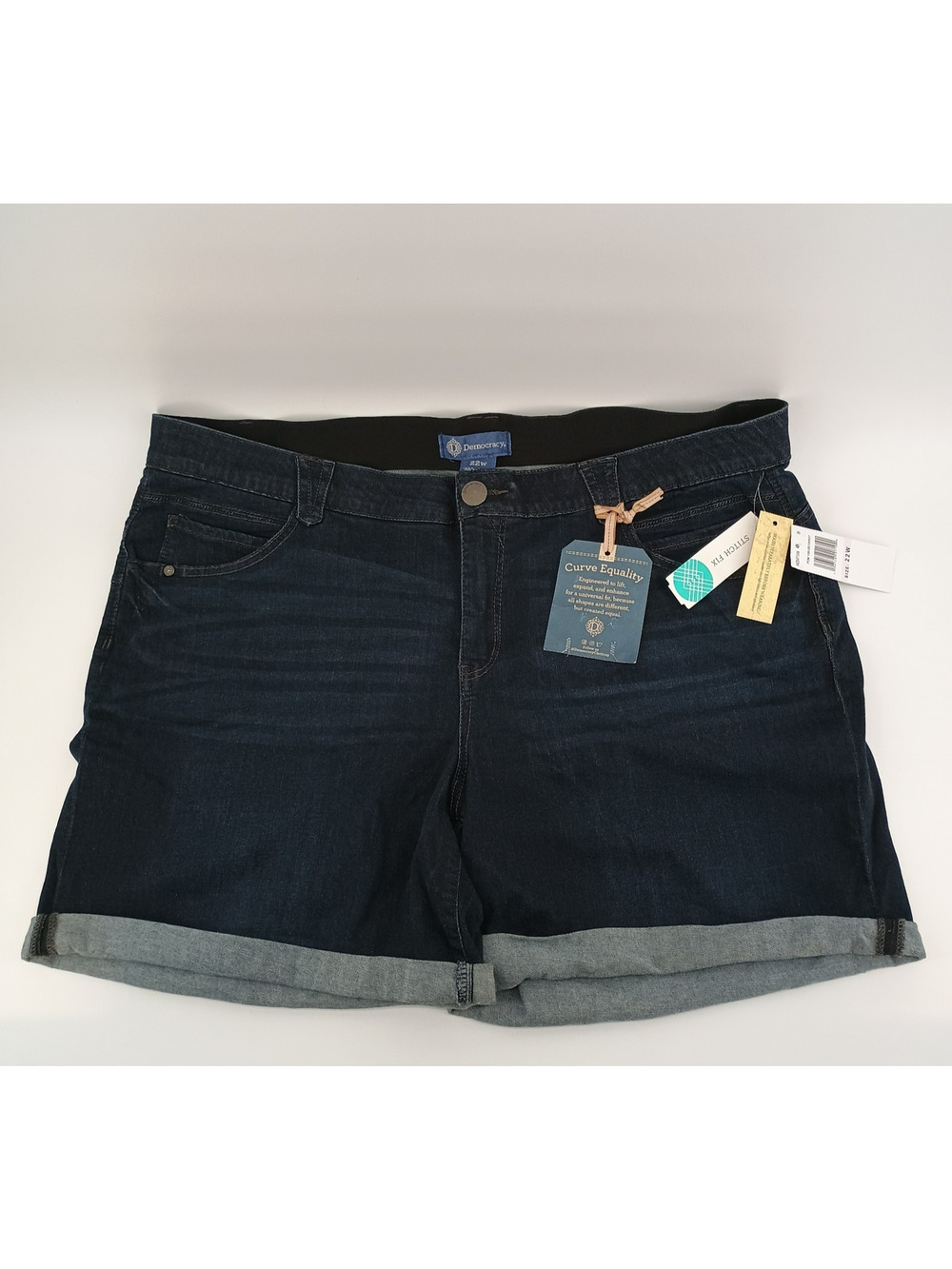 NWT Democracy "Ab"solution denim SHORTS Mid-Rise Womens Size 22W Stretch illiana